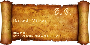 Baluch Vince névjegykártya